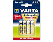 Piles rechargeables Varta Ready 2 use - AAA - HR03 - Le blister de 4