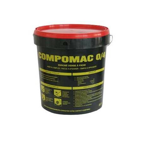 Enrobé à froid - Seau de 25 Kg - Compomac® Rouge 0/4