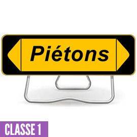 Panneau de signalisation sur pied 1000x300 KD22 Flèche amovible - Piétons - CL1