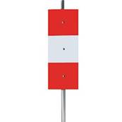 Piquet de signalisation - Modèle simple face K5b - Chevrons rouges et blancs