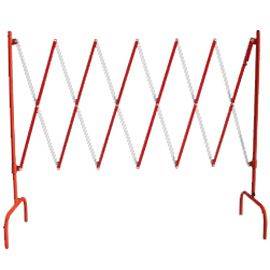 Barrière extensible - L. 2,30 m - Haut. 1 m - Coloris rouge et blanc