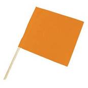 Fanion de visualisation - Coloris orange - Monté sur manche bois - Taliaplast