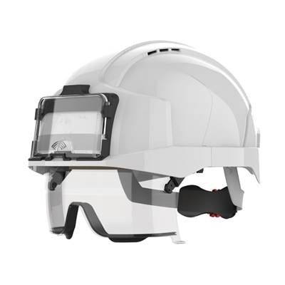 Casque EVOVISTA Lens avec lunettes et porte-badge - blanc