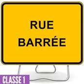 Panneau de signalisation sur pied KC1 600x800mm Rue barre - CL.1