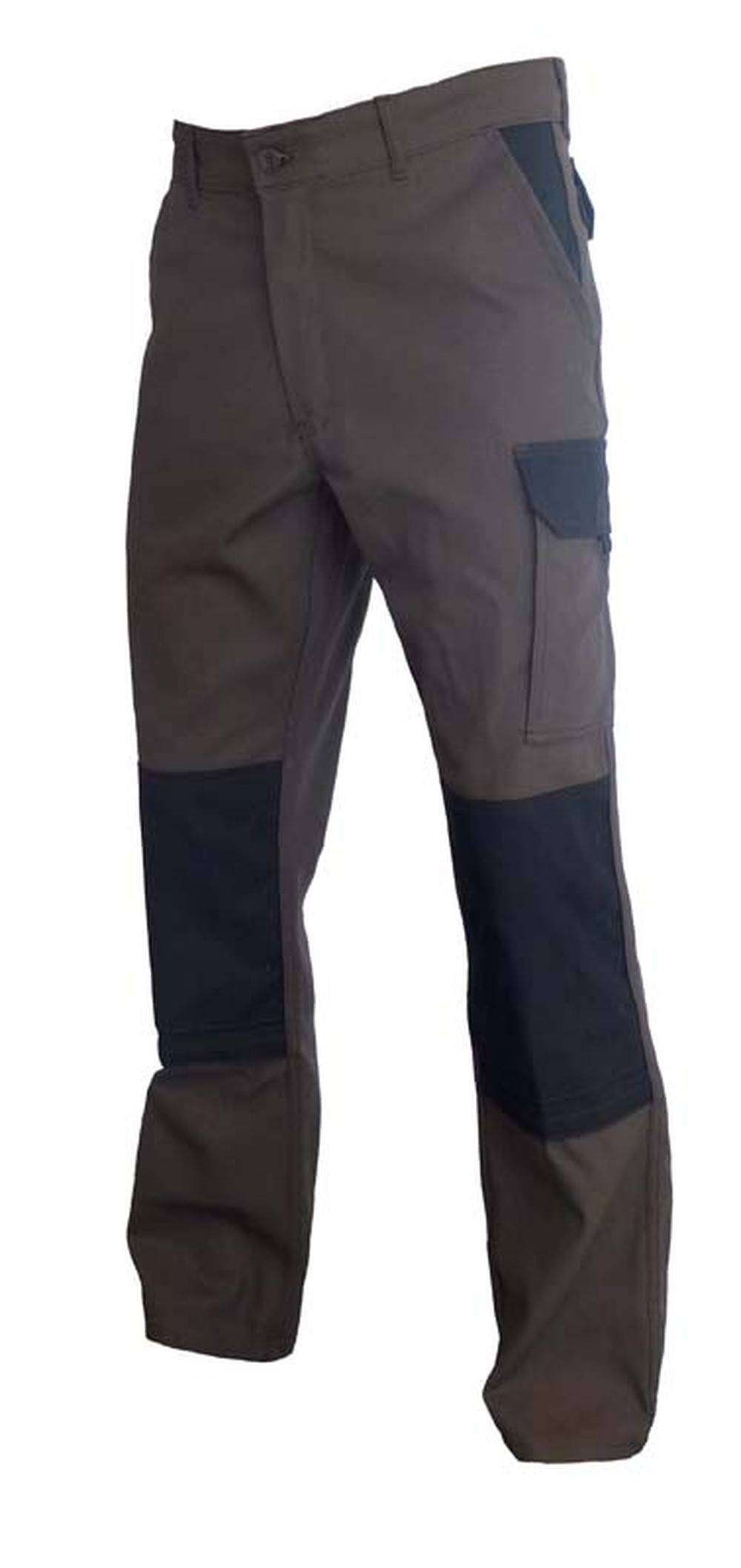 Pantalon TYPHON Choco/Noir - 310gr/m2 - Poche genoux EN14404 Cordura - T2(44-46)