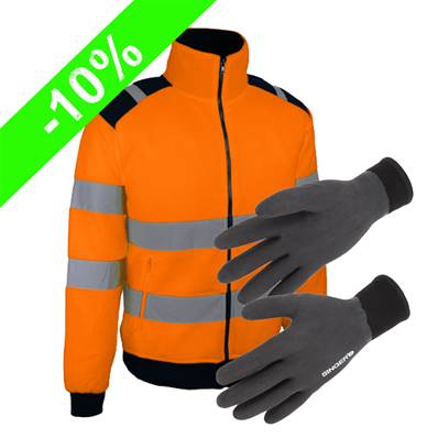 Veste Polaire HV Singer Polgo + 10 paires Gants Latex Fourrés Singer Snowflex