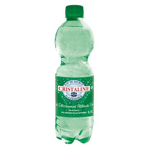 Pack d'eau gazeuse Cristaline de 24 x 0,5 L