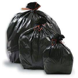 Sac poubelle avec lien de fermeture 160 L - Renforcé 45µm - Rouleau de 25 sacs