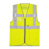 Gilet à LEDS - SAFARI - Rechargeable - Jaune Fluo