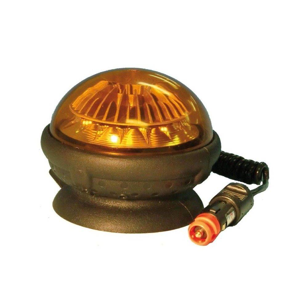 Gyrophare tournant à LED Ellipse - Prise allume cigare 10/30V - Aimanté - Orange