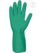 Gants nitrile sans support vert - Floqué coton - L.330 mm - Singer - Lot de 10