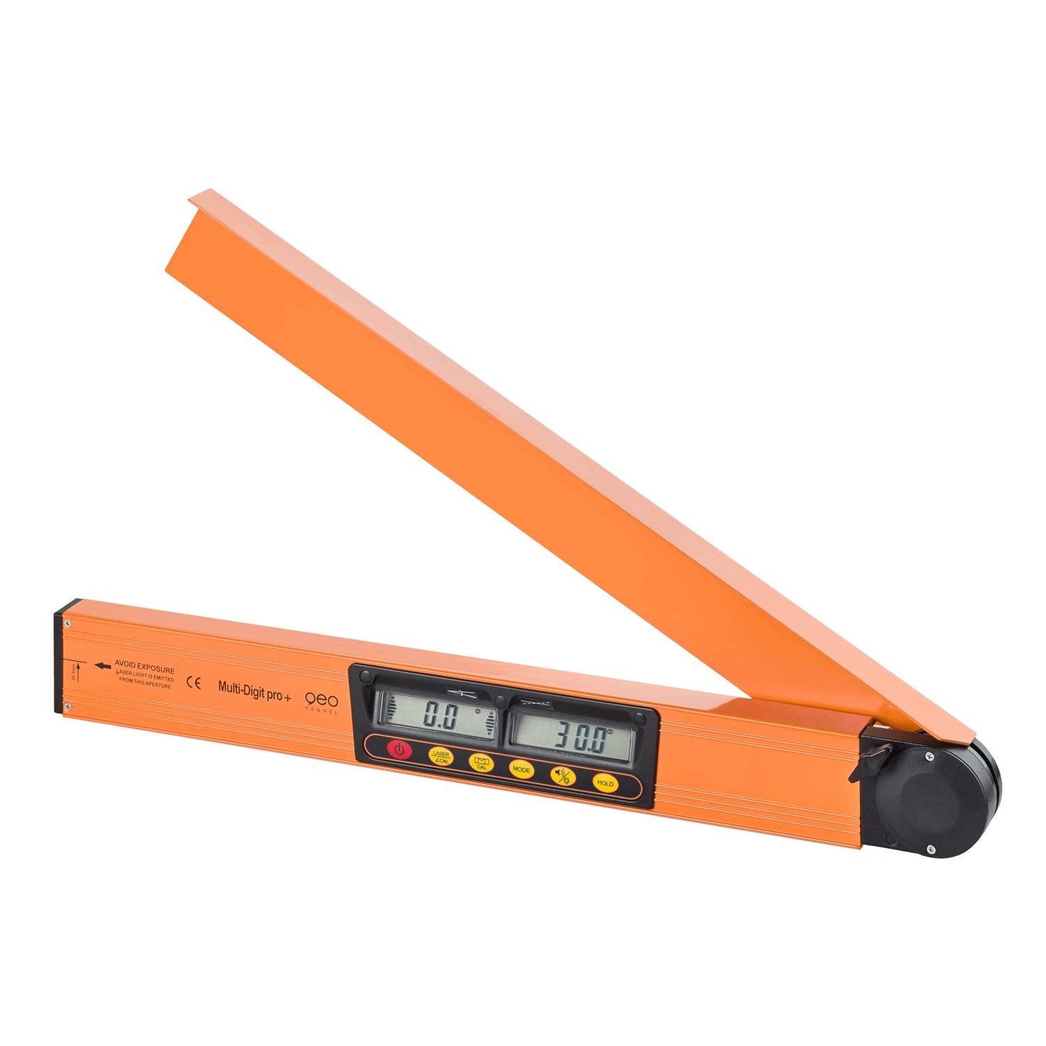 Lecteur d’angles numérique - Long.1m - Affichage 0-180°, % , mm/m - Diode laser