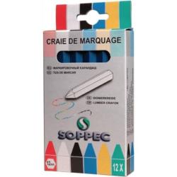 Craie Industrielle de Marquage SOPPEC Bleu Bo�te de 12 unit�s