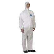 Combinaison jetable blanche  capuche Tyvek Basiclean - Cat III - Type 5/6 - L