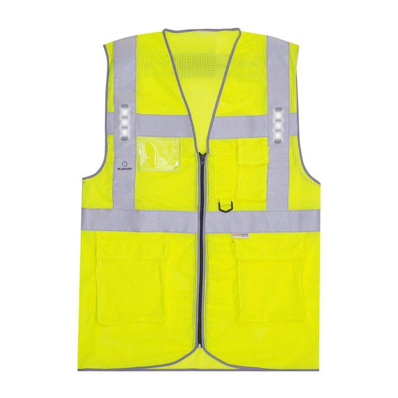 Gilet à LEDS - SAFARI - Rechargeable - Jaune Fluo