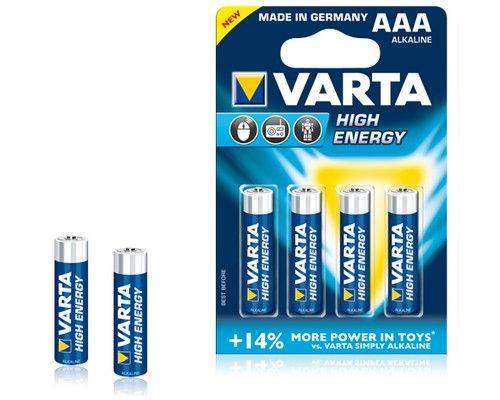 Piles alcalines Varta Longlife Power - AAA - LR03 - Le blister de 4
