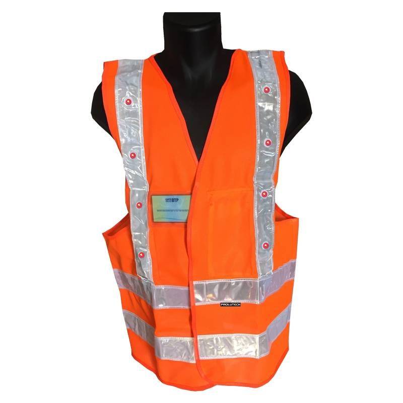 Gilet à LED à piles - Orange