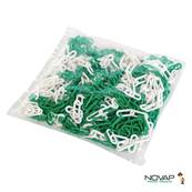 Chaîne plastique Verte et Blanche - Diamètre 8 mm - Sac de 25 ml - Novap