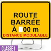 Panneau de signalisation sur pied KC1 600x800mm Route barre (modulable) - CL.1