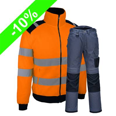 Veste Polaire HV Singer Polgo + Pantalon de Travail Extensible Portwest PW304
