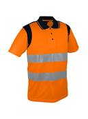 Polo  manches courtes orange haute visibilit - 150 g/m2 - XL - Singer