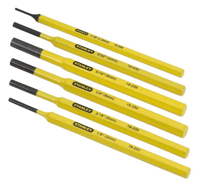 Chasse-goupilles - Jeu de 6 pièces -  1,5-3-4-5-6-8 mm - Marque Stanley