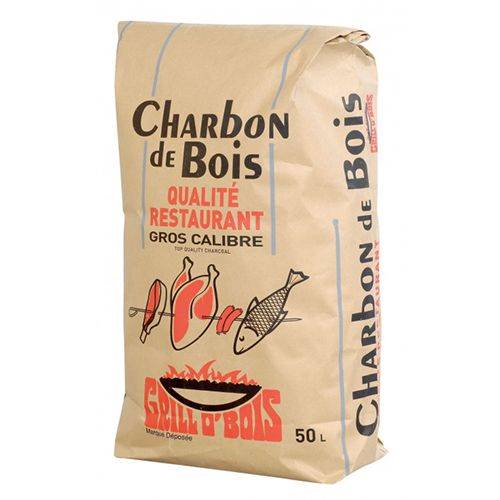 Sac de charbon 50 Litres - Qualité Restaurant - Grill'O'Bois