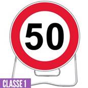 Panneau de signalisation sur pied - Haut.650mm - Modle BK14 (50 Km/h) - CL.1