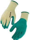 Gants latex vert - Support polyester/coton - Dos ar - Singer - Lot de 10