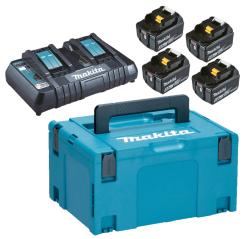 Pack Énergie Makita 18V 5Ah - 4 batteries + chargeur double